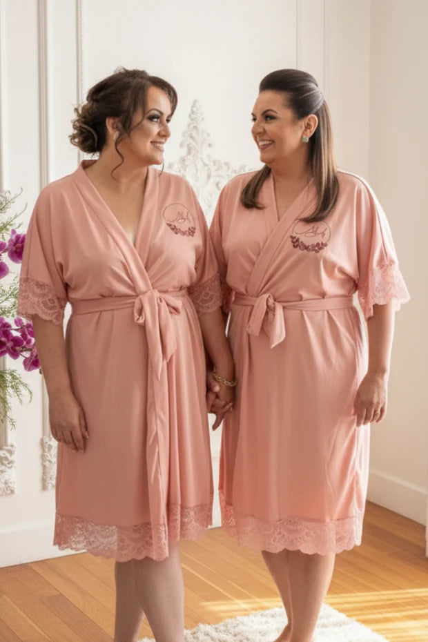 Robe Rose Merida Madrinha Mãe da Noiva NÃO amarrota