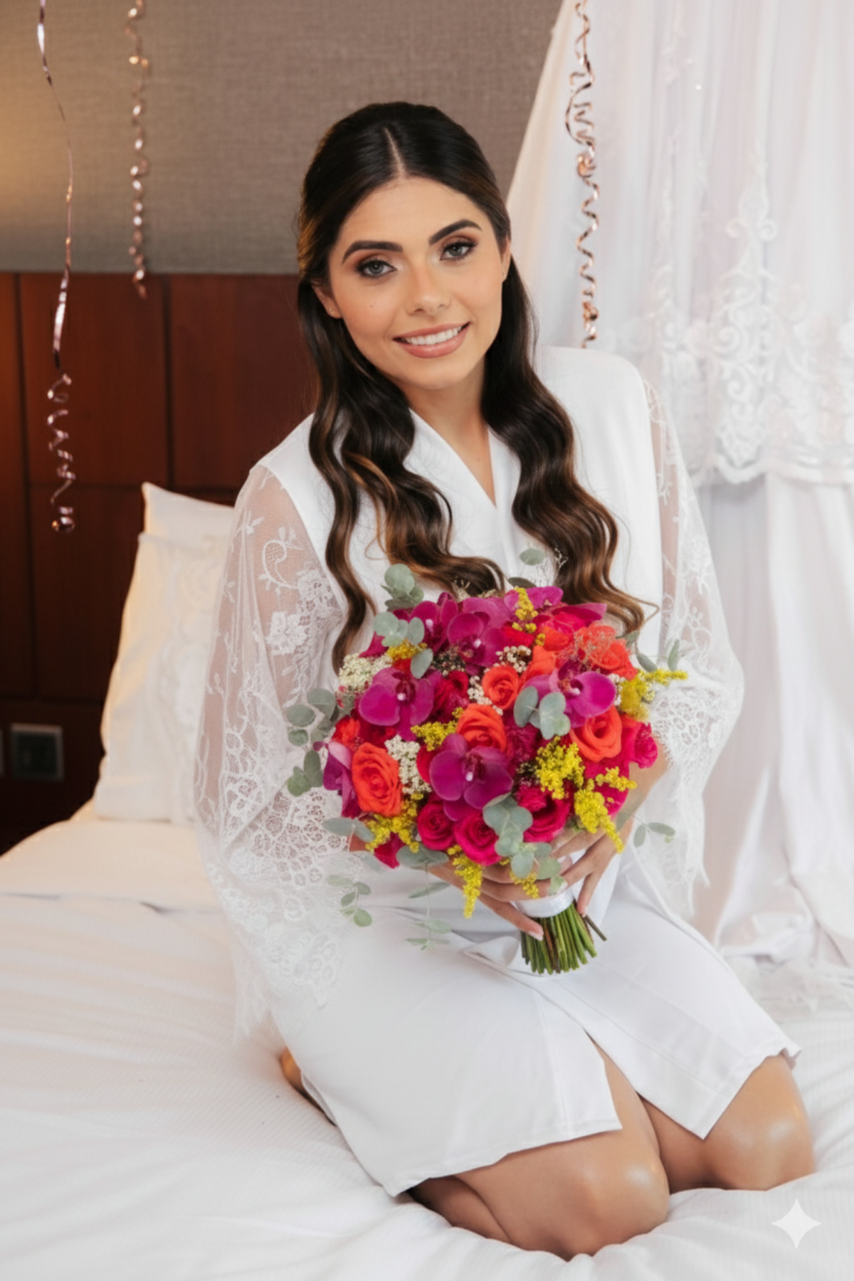 Robe Cloe Curto com Renda Chantilly para Noivas Sofisticadas