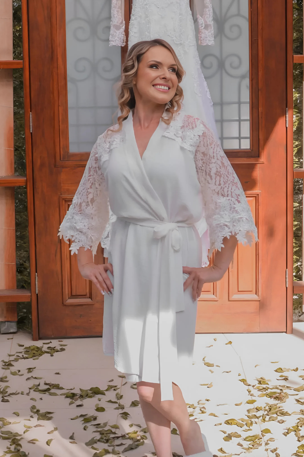 Robe Aurora Curto com Renda e Guipir Classico e Atemporal Noiva Boho Chic