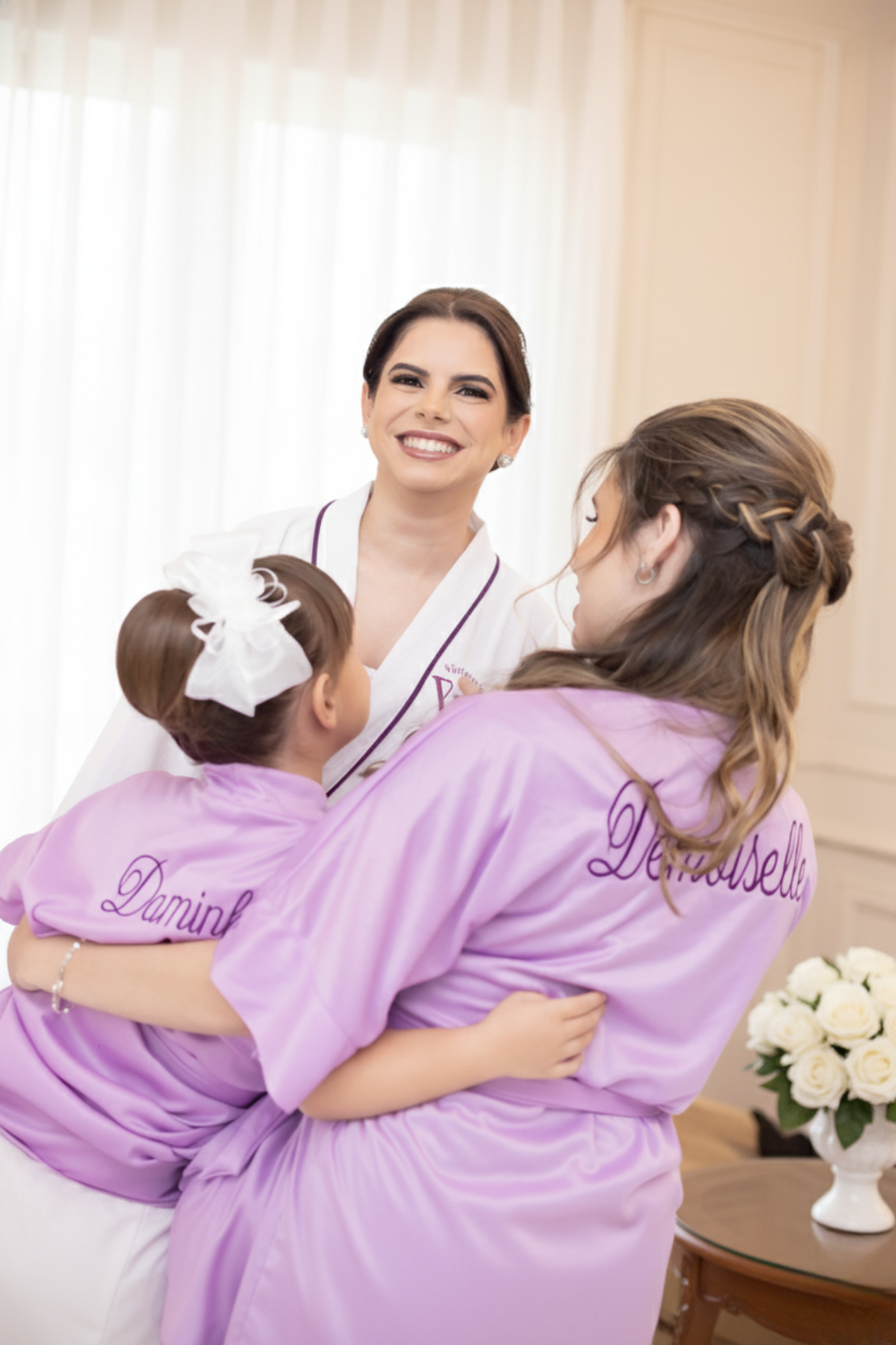 Robe Lilás Merida Madrinha Mãe da Noiva e Daminha NÃO amarrota