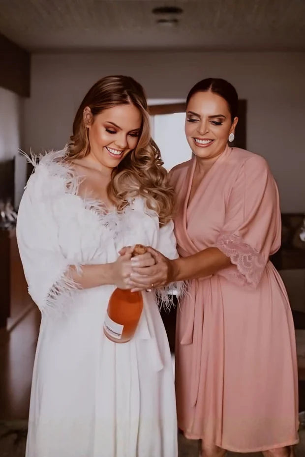 Robe Rose Merida Madrinha Mãe da Noiva NÃO amarrota