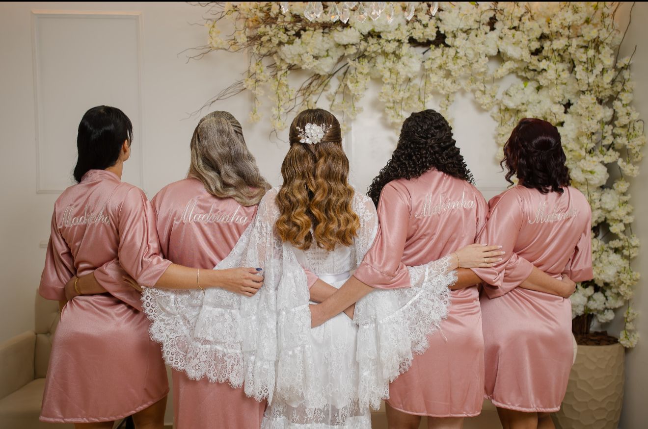 Robe Ceti Rose Para Madrinhas e Mãe da Noiva NÃO Amarrota