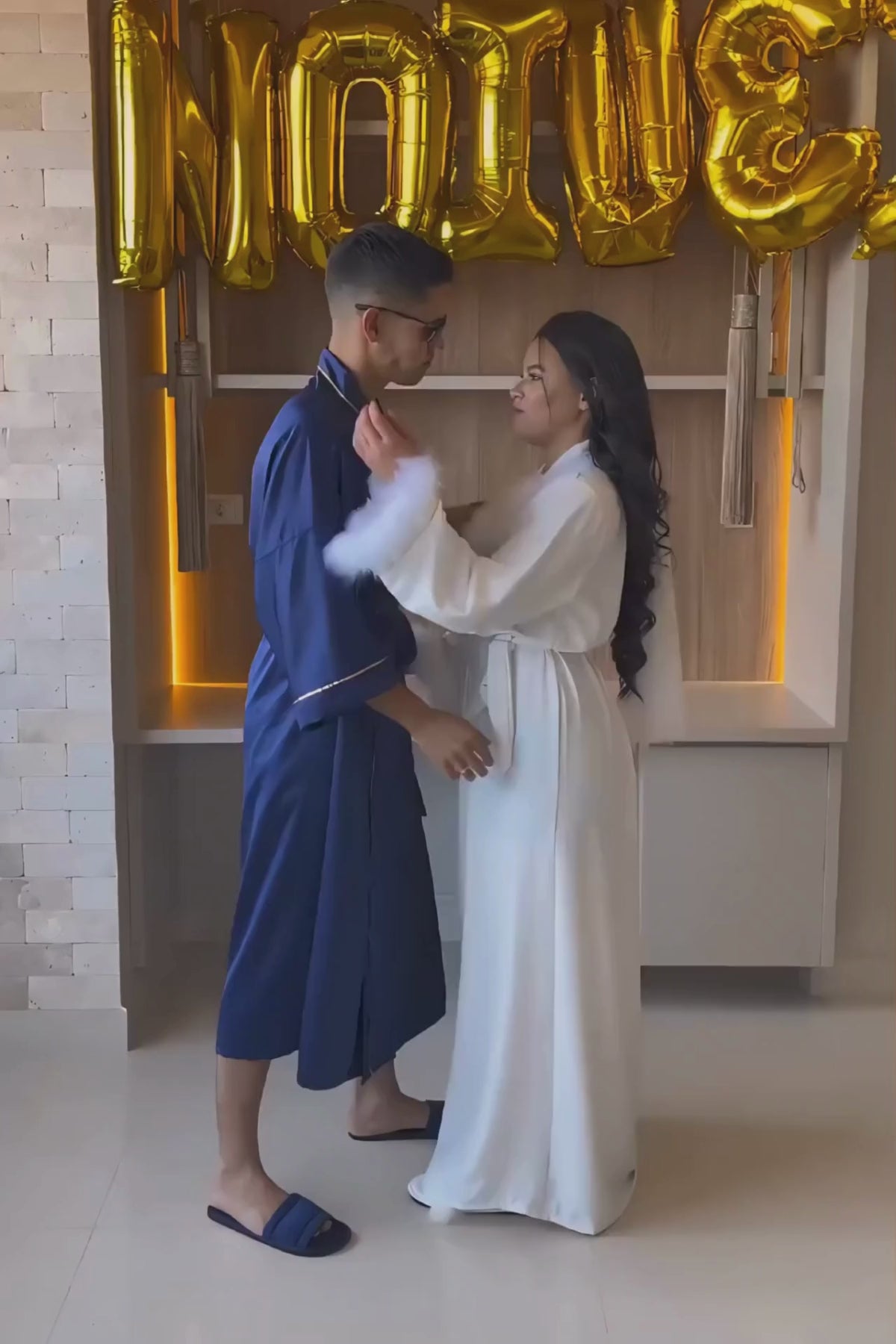 Robe Roupão Masculino Longo Personalizado Leonardo com Detalhe em Friso