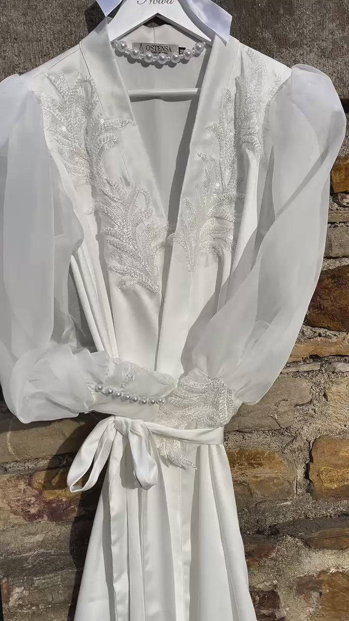 Robe Munique Bordado em Miçanga Artesanais para noivas clássicas