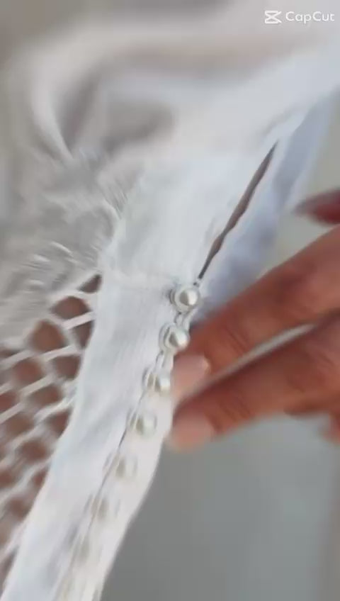 Conjunto Robe de Renda Leonor com Camisola para Noiva Boho