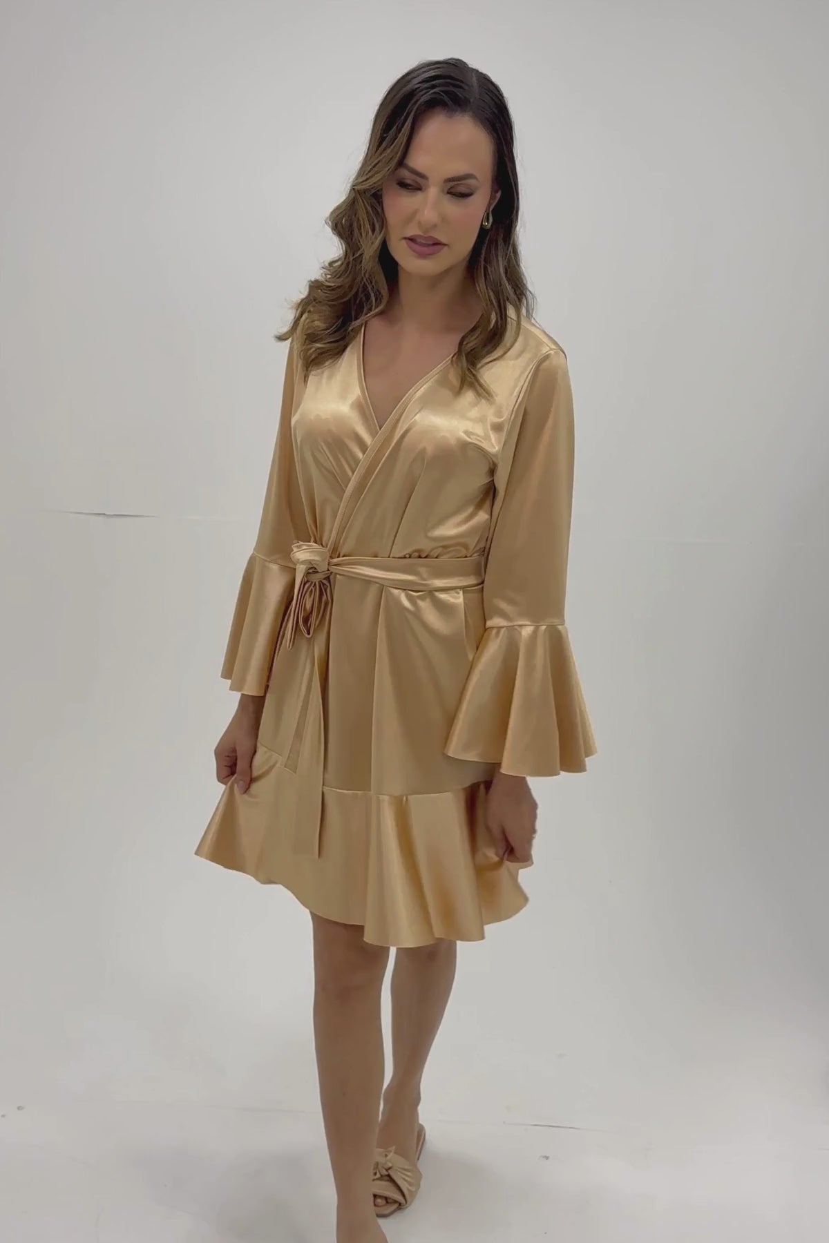 Robe Brisa Luxo Champanhe NÃO Amarrota