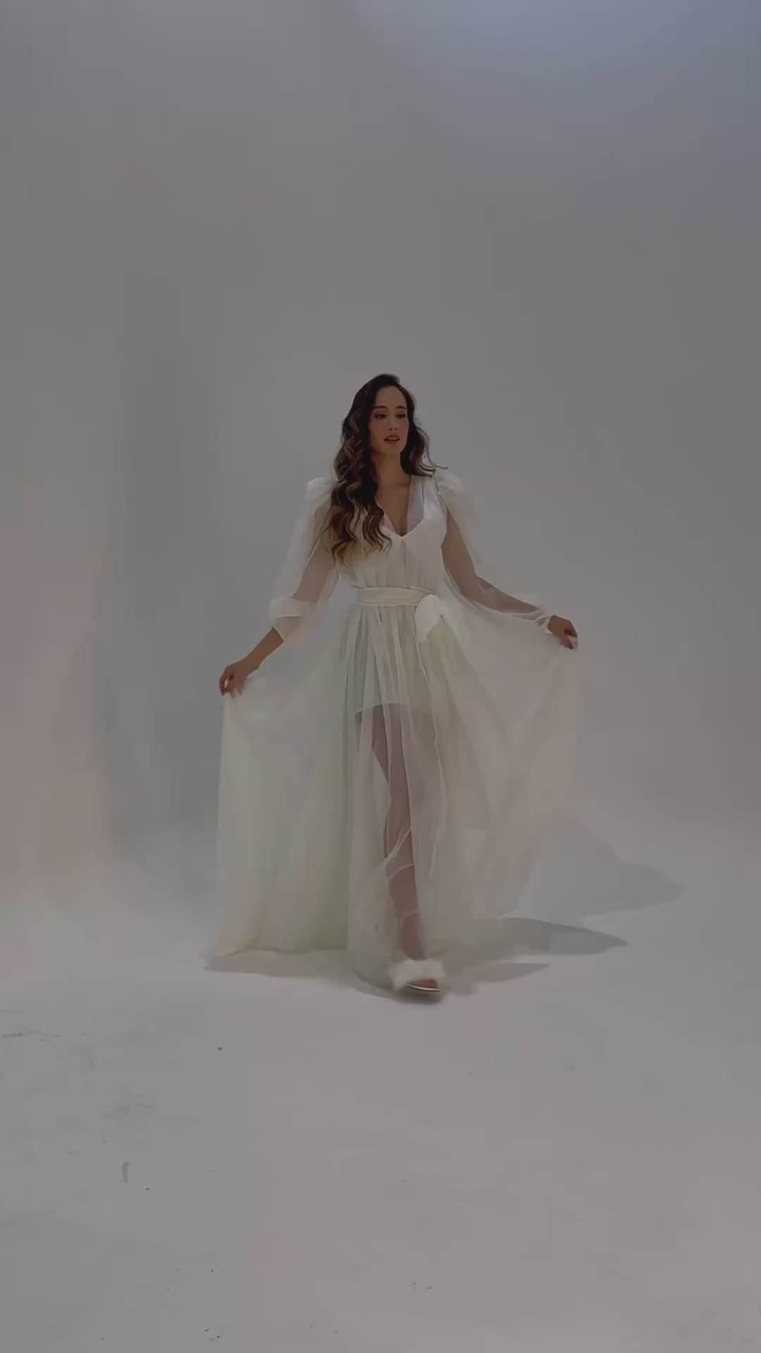 Robe Penelope de Voal Luxo com Camisola