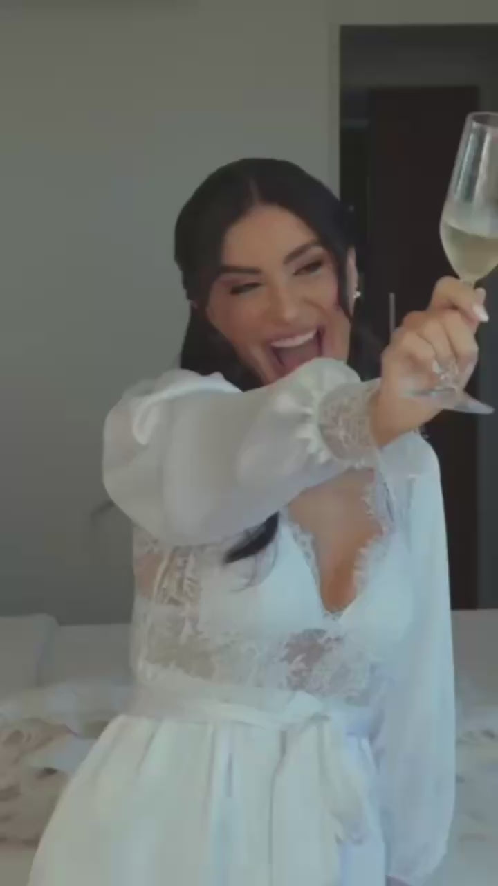 Robe Poliana com Camisola Renda Chantilly Romântica