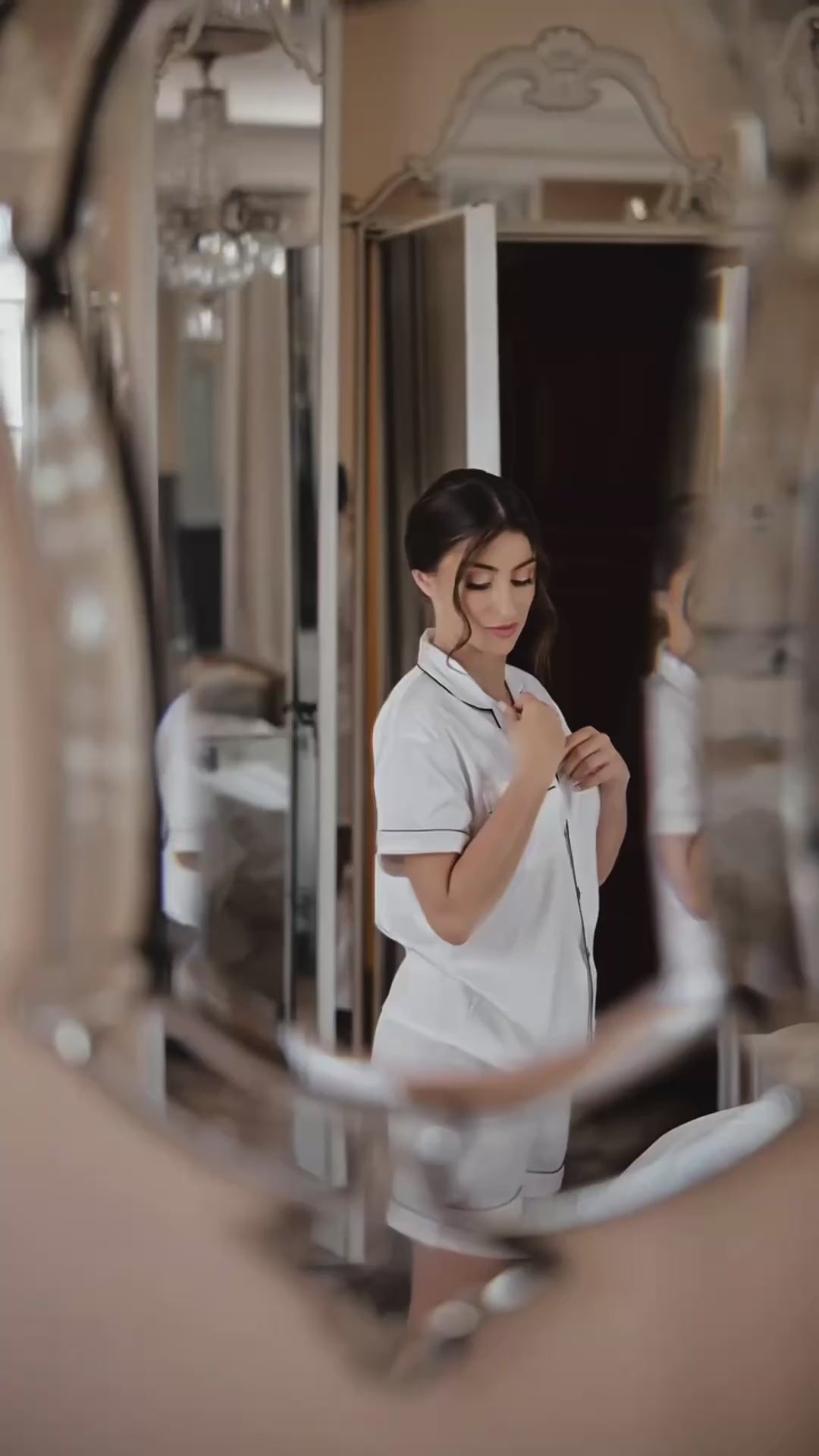 Pijama Lori Personalizado com Detalhes em Friso para Noiva