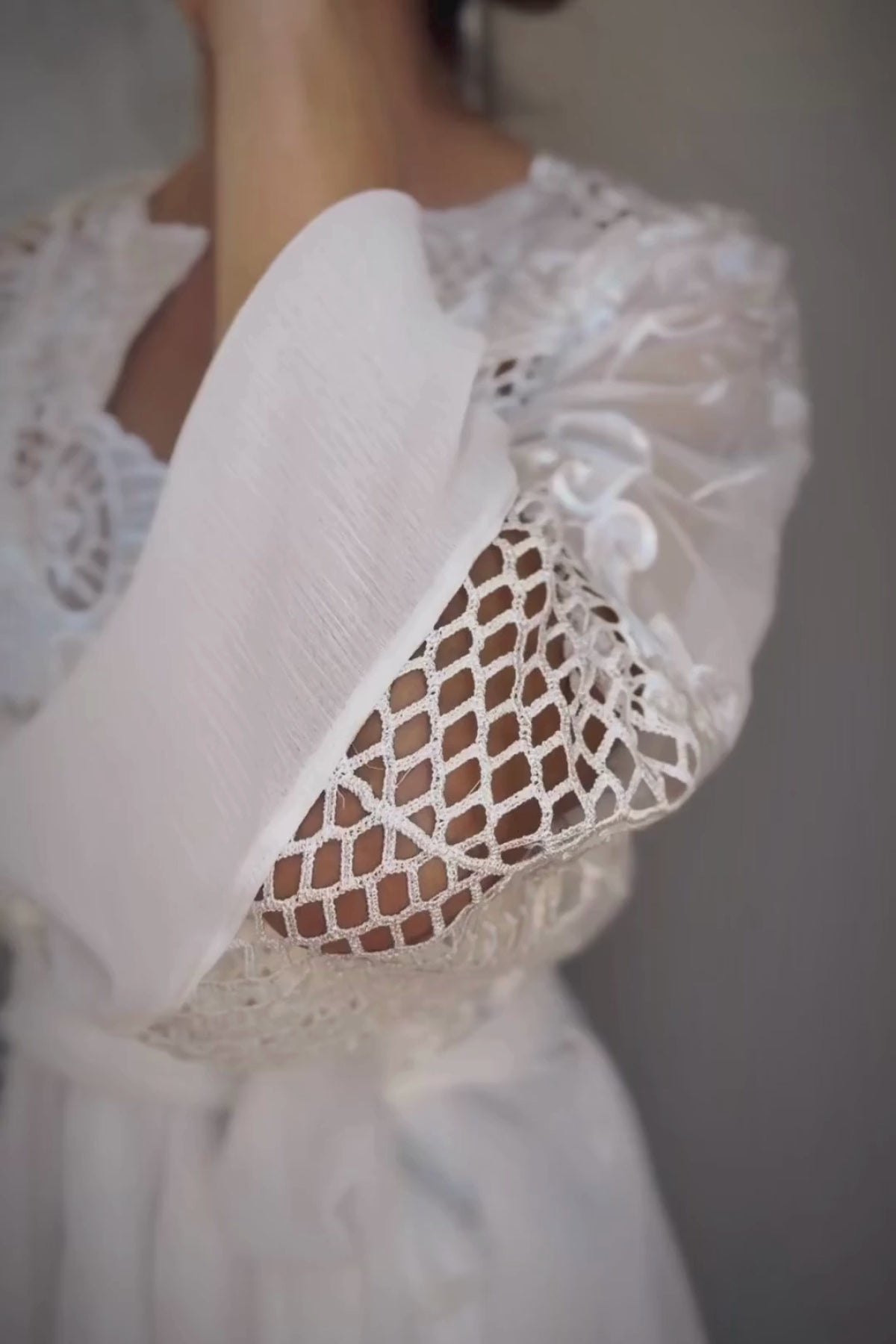 Conjunto Francisca para Noiva Robe Boho Longo com Camisola