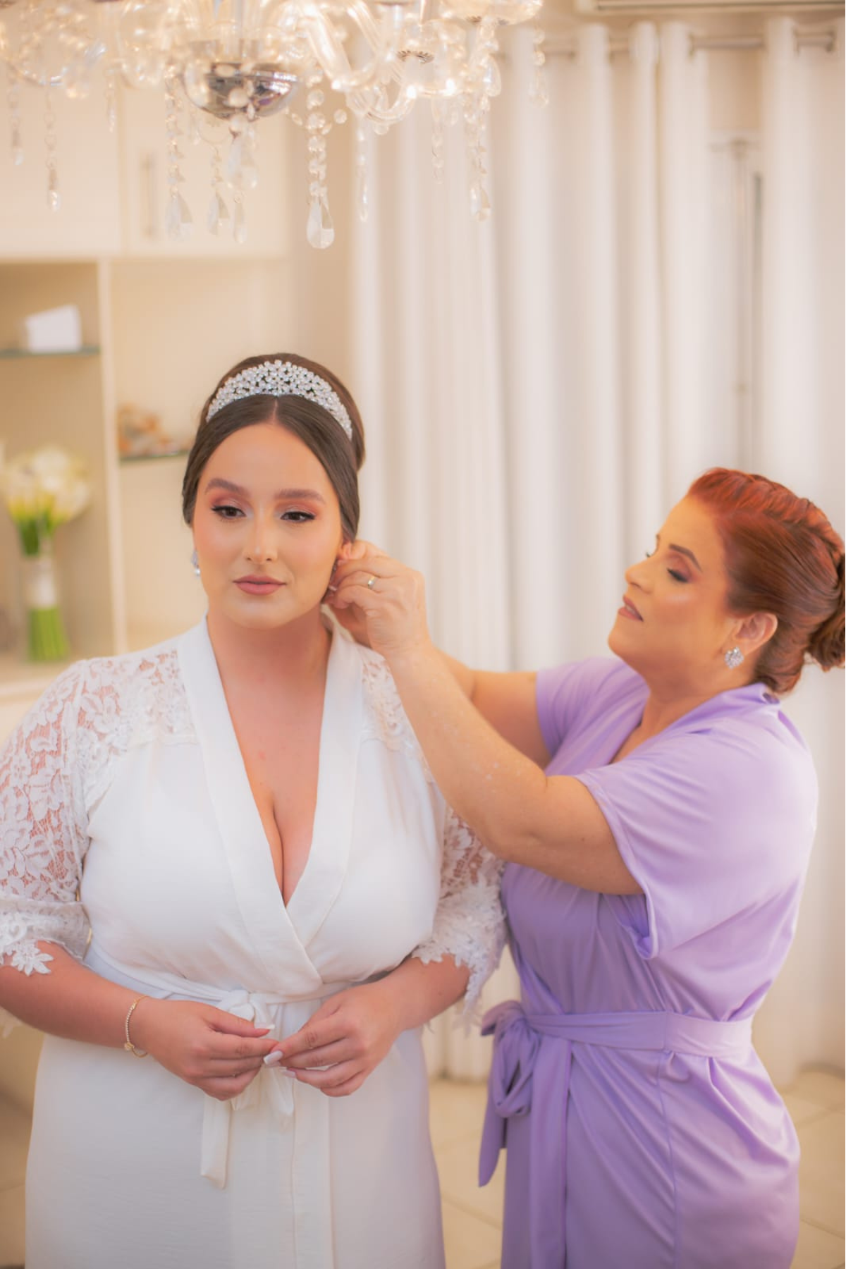 Robe Lilás Merida Madrinha Mãe da Noiva e Daminha NÃO amarrota