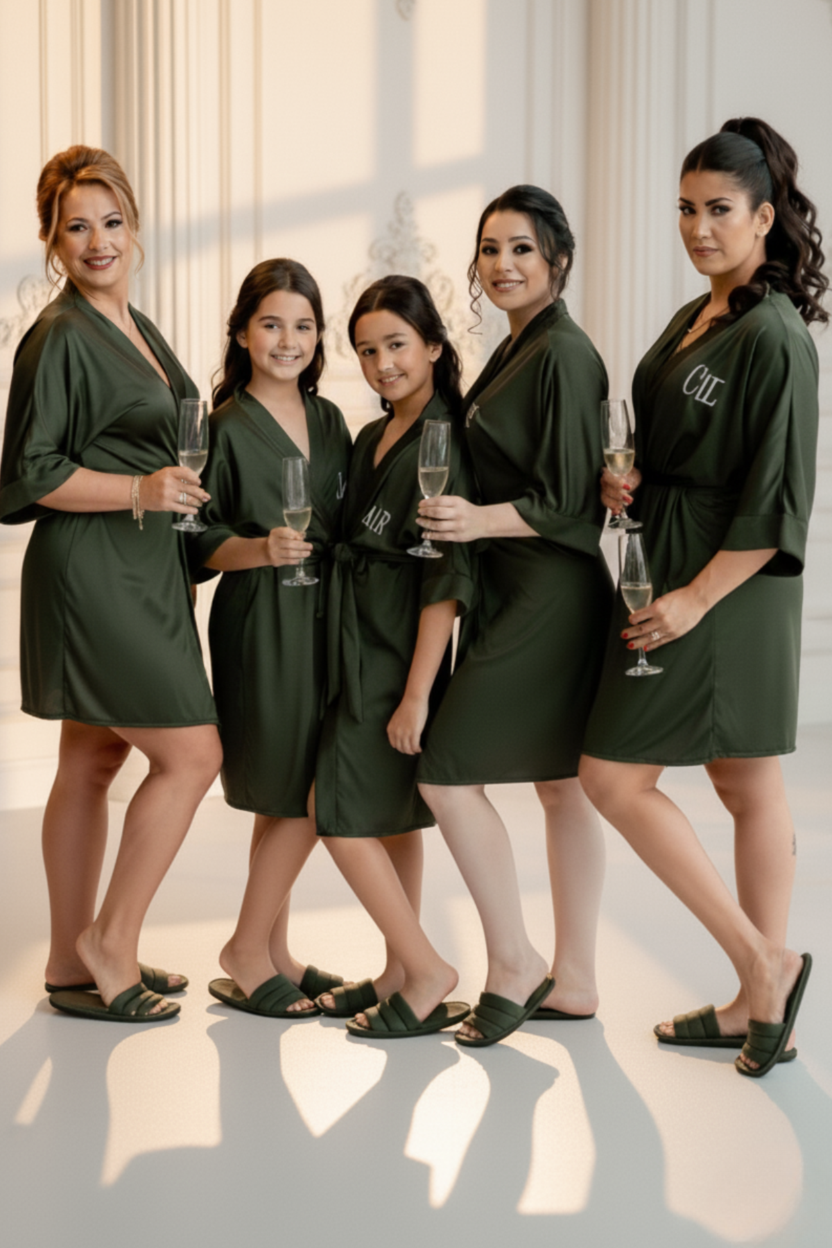 Kit Merida Robe + Pantufa Chinelinho Verde Escuro Esmeralda