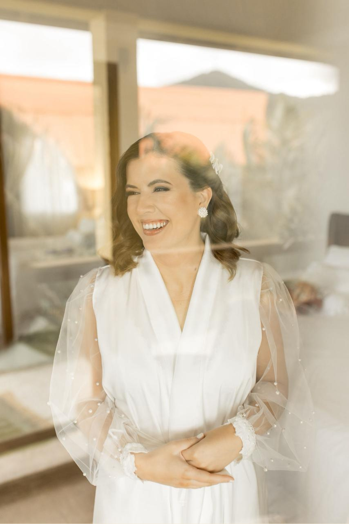 Robe Mayara com Tule Bordado em Pérolas