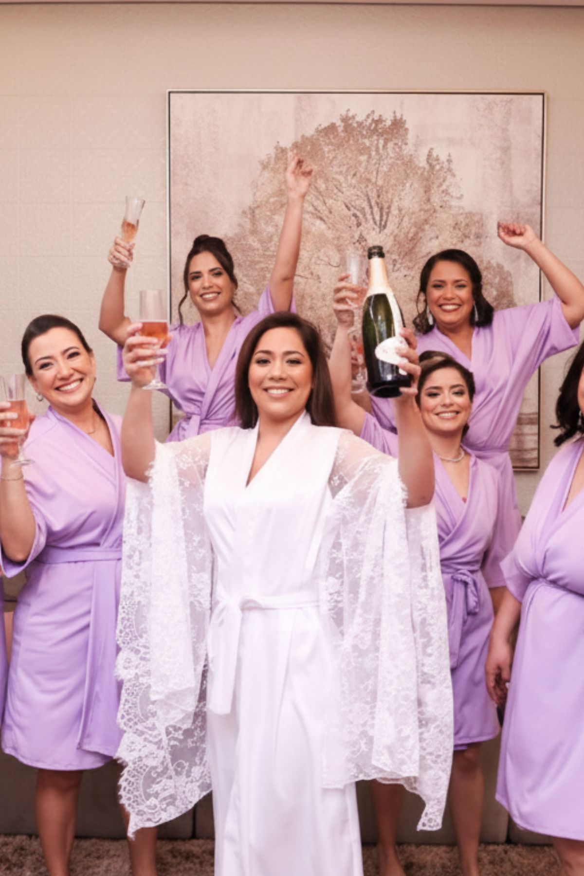 Robe Lilás Merida Madrinha Mãe da Noiva e Daminha NÃO amarrota