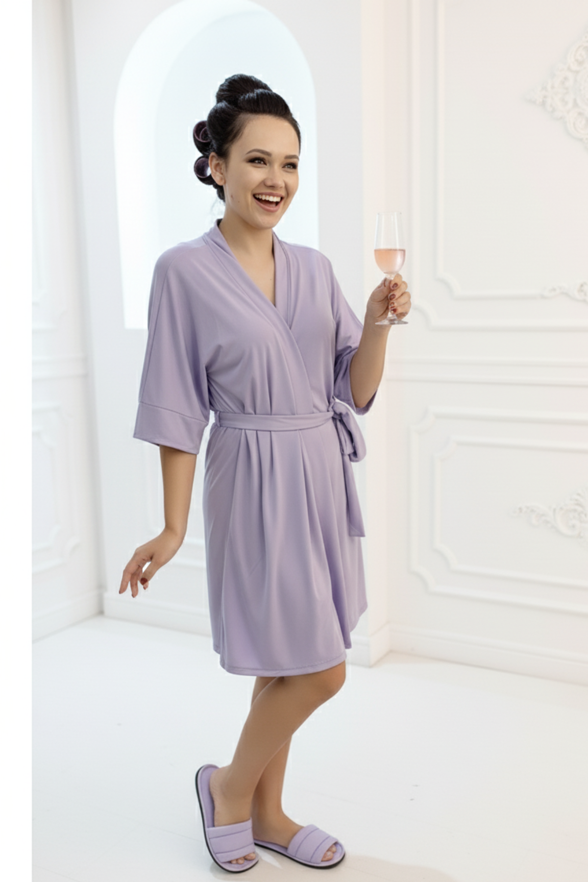 Robe Lilás Merida Madrinha Mãe da Noiva e Daminha NÃO amarrota