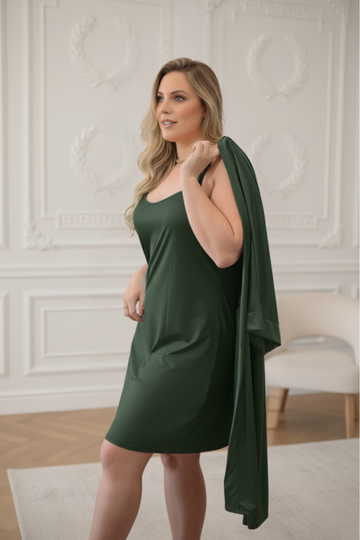 Camisola Melissa Verde Esmeralda para usar com Robe Madrinha