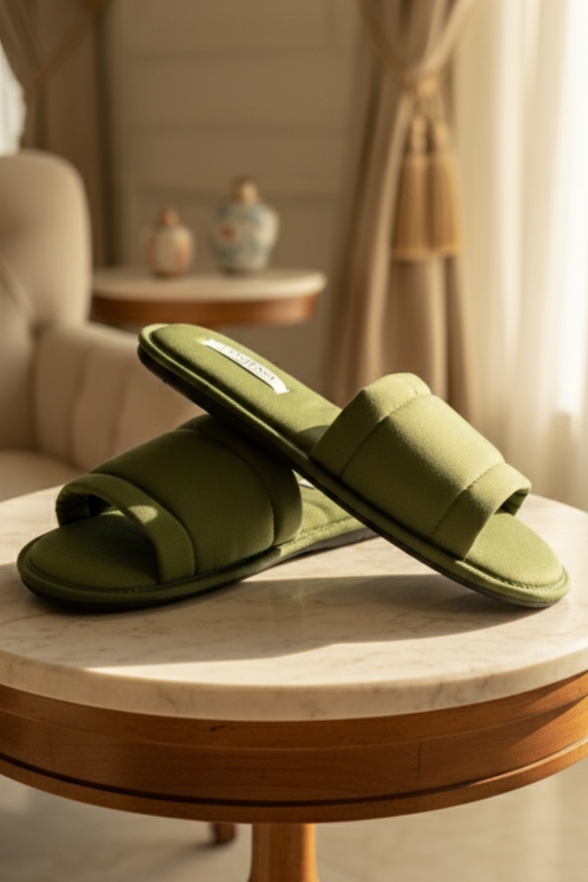 Pantufa Chinelinho Merida Verde Oliva Solado Antiderrapante