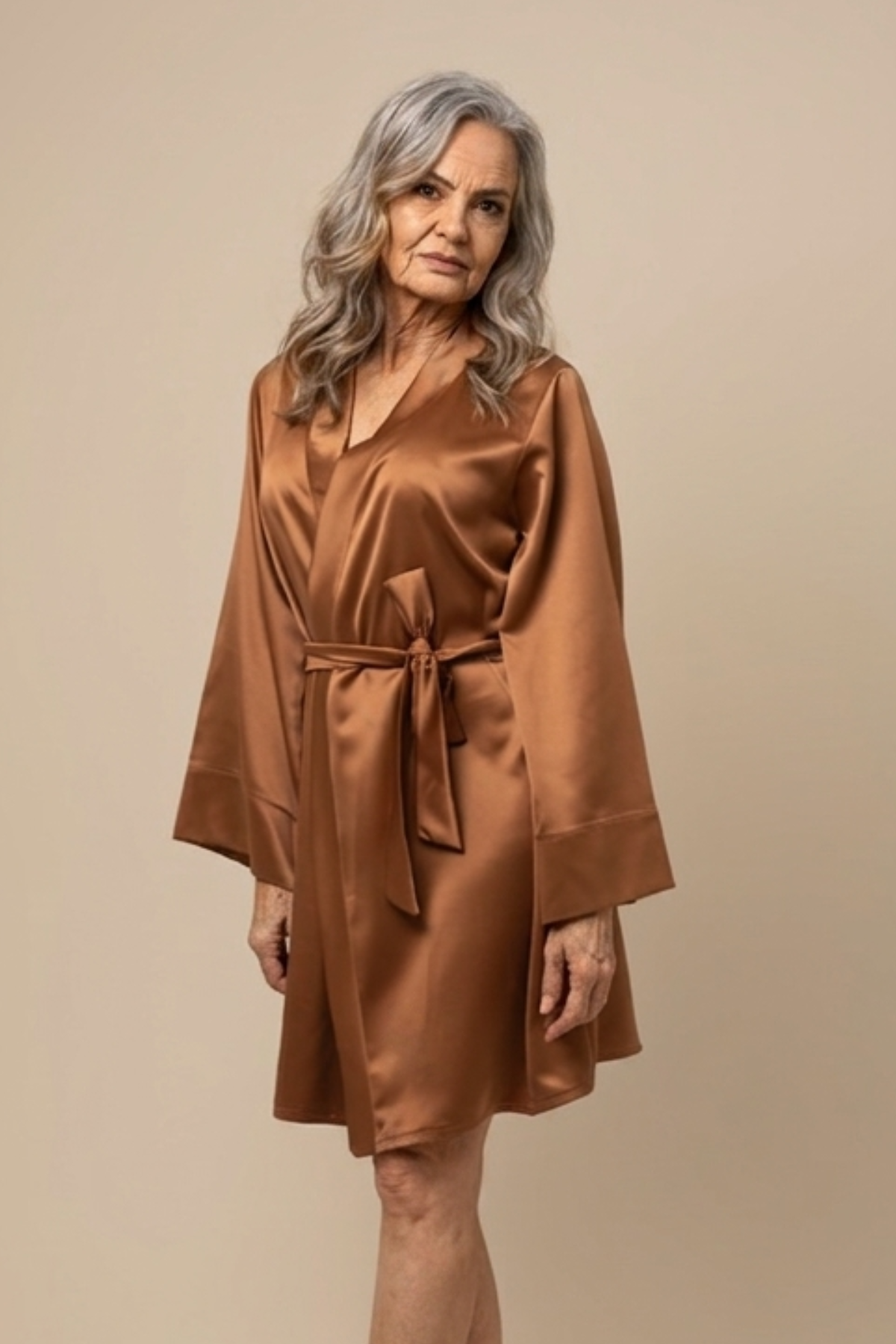 Robe Lira Marrom NÃO Amarrota