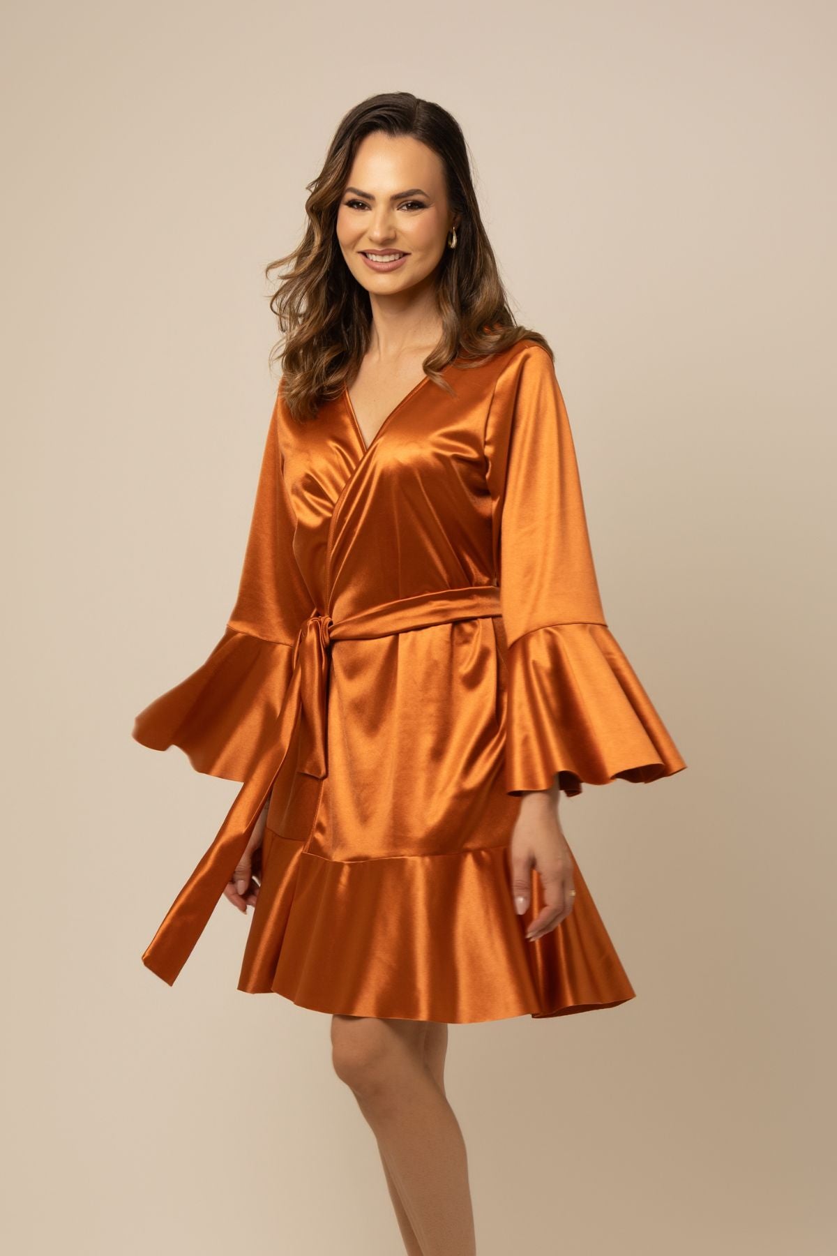 Robe Brisa Luxo Terracota NÃO Amarrota