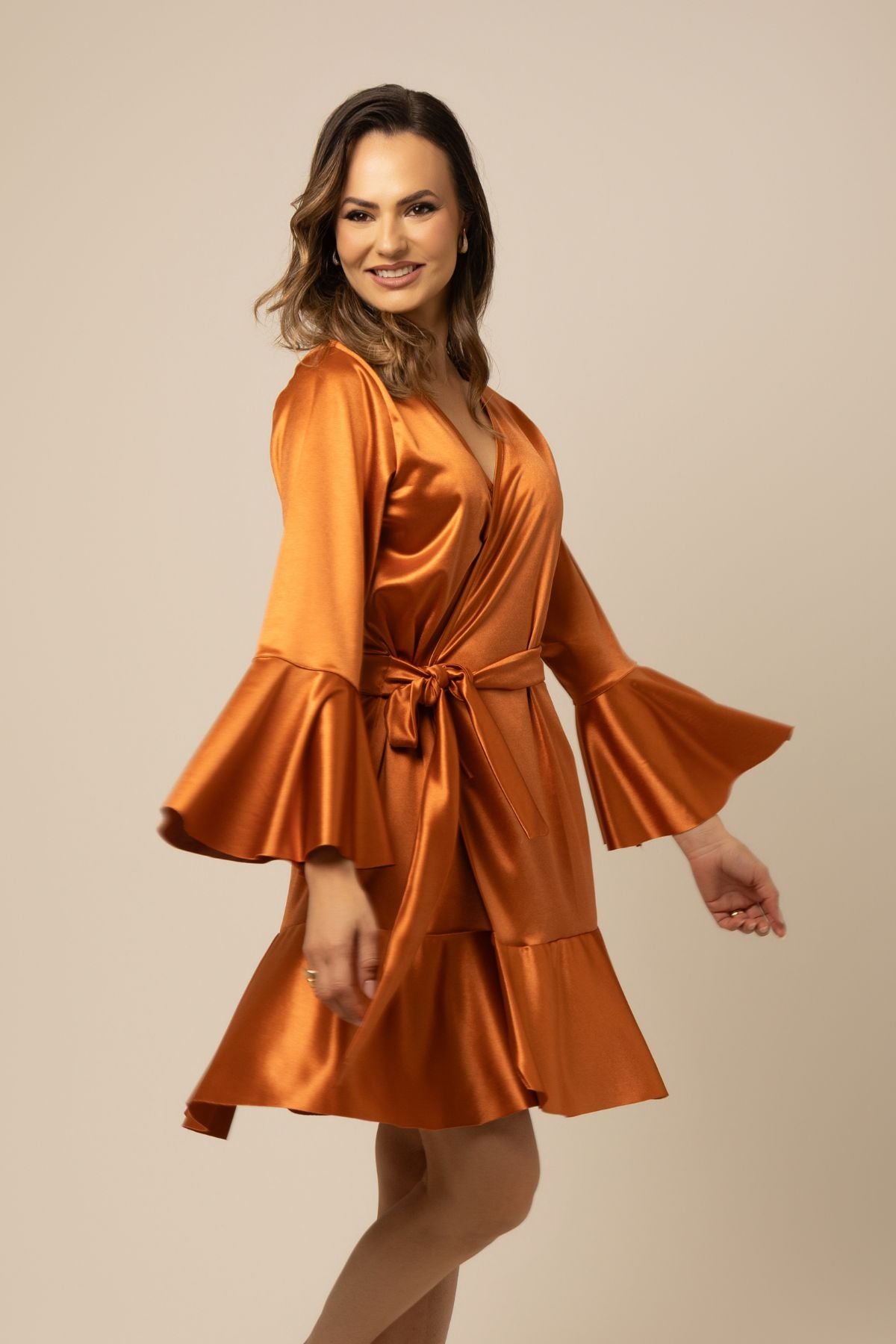 Robe Brisa Luxo Terracota NÃO Amarrota