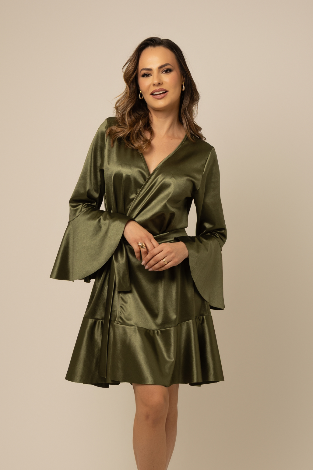 Robe Brisa Luxo Verde Oliva NÃO Amarrota