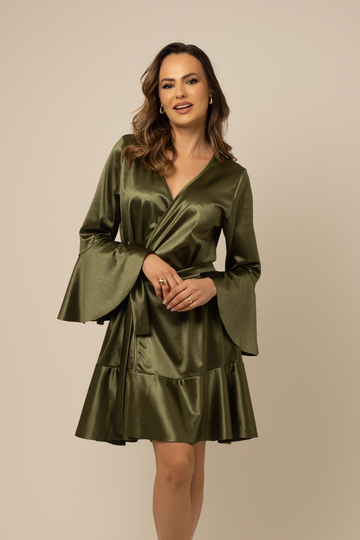 Robe Brisa Luxo Verde Oliva NÃO Amarrota